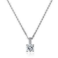 crislu silver clear cz round pendant 906691n16cz