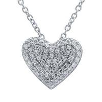 crislu ladies simply pave heart necklace 9010442n16cz