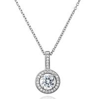 crislu silver clear cz round cluster pendant 909505n16cz