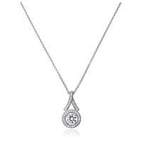 Crislu Ladies Ribboned Micro Pave Brilliant Necklace 909507N16CZ