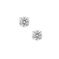 Crislu Round Clear Cubic Zirconia Silver Studs 900166E00CZ