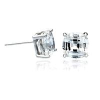 crislu silver clear cz 4 claw stud earrings 906699e00cz