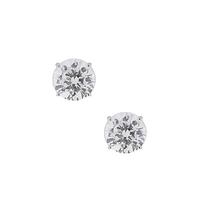 Crislu Round Clear Cubic Zirconia Silver Four Claw Studs 900167E00CZ