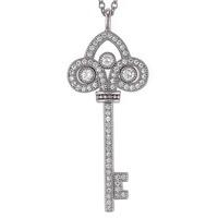 Crislu Ladies Ornate Key Necklace 909701N16CZ