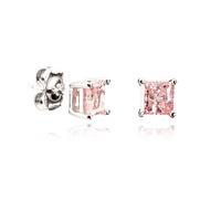 crislu ladies simple square pink cz earrings 909745e00pi