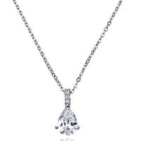 crislu silver clear cz teardrop pendant 906690n16cz