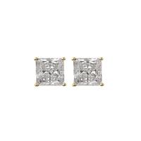 Crislu Gold Plated Claw Studs With Clear Cut Cubic Zirconia 302544E00CZ
