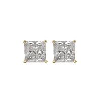 Crislu Large Gold Plated Claw Studs With Square CZ 302389E00CZ