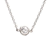 crislu silver round rollover cz pendant 909757n13cz