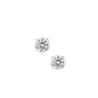 crislu silver round clear cz 4 claw stud earrings 900163e00cz