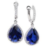 Crislu Ladies Blue Teardrop Dropper Earrings 9010165L00SA