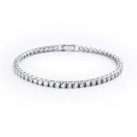 Crislu Round Silver and Cubic Zirconia Tennis Bracelet 902422B70CZ