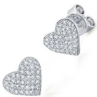 Crislu Ladies Simply Pave Heart Earrings 9010442E00CZ
