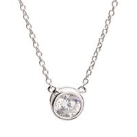 crislu silver round cubic zirconia rollover pendant 909756n13cz