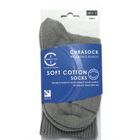 curasock soft cotton socks grey uk 4 7