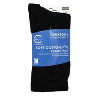 curasock soft cotton sock black uk 9 11