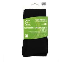 curasock cotton energiser socks black uk 4 7