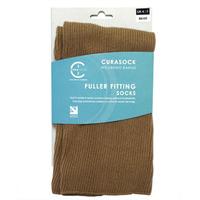 curasock fuller fitting socks beige uk 4 7