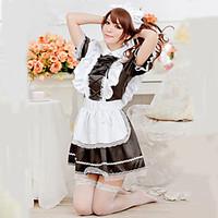 cute girl black and white ruffles apron maid uniform cosplay costumes  ...