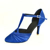 Customizable Women\'s Dance Shoes Modern/Standard Shoes Satin Customized Heel Black/Blue/Yellow/Pink/Purple/Red/White/Fuchsia