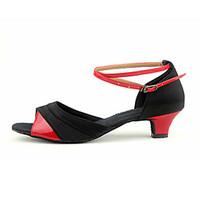 customizable womenskids dance shoes for latinsalsa in red heel