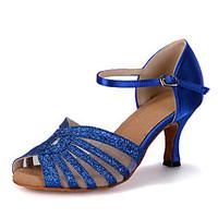 customizable womens dance shoes latin leatherette flared heel