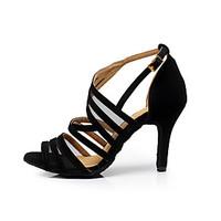 Customizable Women\'s Dance Shoes Flocking Flocking Latin / Dance Sneakers / Salsa Sandals Stiletto HeelPractice