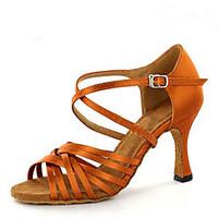 Customizable Women\'s Dance Shoes Satin Latin Jazz Swing Shoes Salsa Sandals Heels Customized Heel Practice Beginner Professional