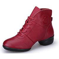 Customizable Women\'s Dance Shoes Leather Dance Boots Boots Flat Heel Indoor