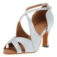 Customizable Women\'s Dance Shoes Latin/Salsa Sparkling Glitter Customized Heel Black/Red/Silver/Gold
