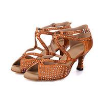 customizable womens dance shoes latin leatherette flared heel