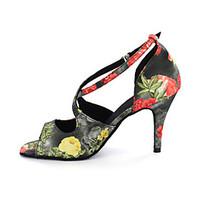 customizable womens dance shoes latin leatherette chunky heel multi co ...