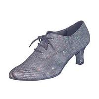 Customizable Women\'s Dance Shoes Practice Shoes/Ballroom/Modern Leatherette Chunky Heel Gray