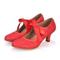 customizable womens dance shoes latin leatherette flared heel