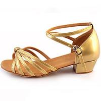 Customizable Women\'s Dance Shoes Leather Sparkling Glitter Leather Sparkling Glitter Latin Jazz Heels Customized HeelPractice Beginner