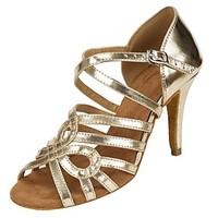 Customizable Women\'s Dance Shoes Sparkling Glitter Salsa Tango Ballroom Dance Shoes Heels Customized Heel Performance Gold