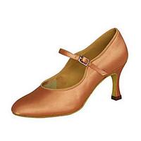 Customizable Women\'s Dance Shoes Satin Satin Latin Jazz Modern Swing Shoes Salsa Sandals Heels Customized HeelPractice Beginner