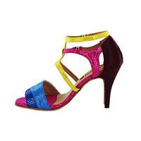 Customizable Women\'s Dance Shoes Latin/Ballroom Leatherette Customized Heel Multi-color