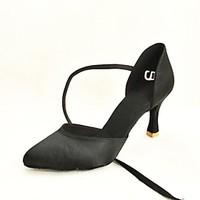 Customizable Women\'s Dance Shoes Modern/Standard Shoes Satin Customized Heel Black/Blue/Yellow/Pink/Purple/Red/White/Fuchsia