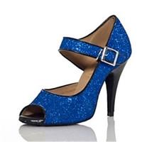 Customizable Women\'s Dance Shoes Latin / Jazz / Swing Shoes / Salsa / Samba Sparkling Glitter Black / Blue /