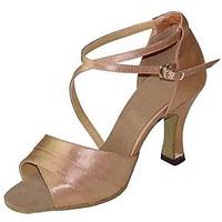 Customizable Women\'s Ballroom Dance Shoes Satin Latin / Salsa Sandals / Heels Customized Heel Indoor / Performance