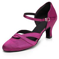 Customizable Women\'s Dance Shoes Satin Satin Latin / Jazz / Modern / Swing Shoes / Salsa Sandals / Heels Customized HeelPractice /
