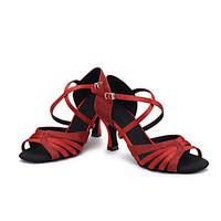 customizable womens dance shoes satin paillette latin sandals heels fl ...