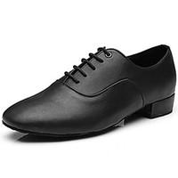 Customizable Men\'s Dance Shoes Leatherette Leatherette Jazz Heels Low Heel Practice Beginner Indoor Performance Black