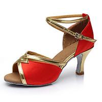 customizable womens dance shoes satin latin sandals customized heel in ...