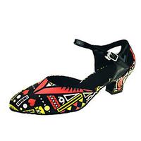 customizable womens girls latin ballroom tango dance shoes leatherette ...