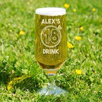 Customised 18th Drink Beer Glass