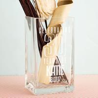Customised 30th Birthday Square Glass Vase