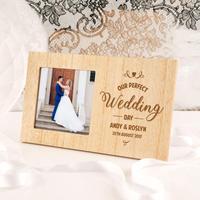Customised Our Wedding Day Wooden Photo Frame