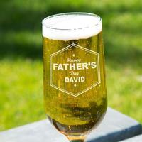 Customised Happy Fathers Day Beer Glass